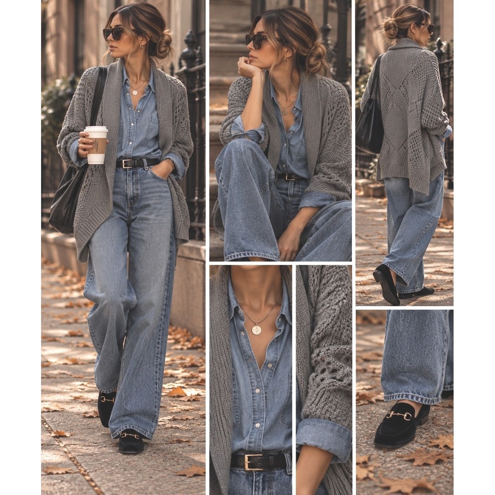 A&F classic pointelle olive tie waist cotton jeans layering casual chic warm SM